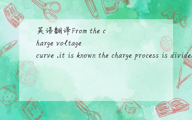英语翻译From the charge voltage curve ,it is known the charge process is divided into three stages :preliminary charge stage ; senior charge stage ; overcharge stage.Preliminary charge stage is theperiod during which the NiMH battery is to be cha