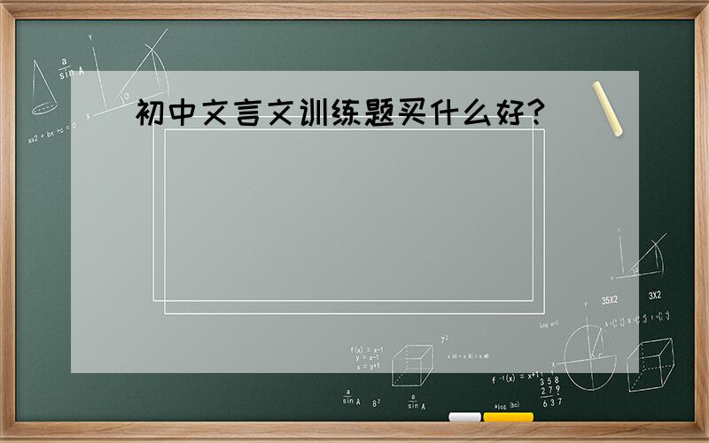 初中文言文训练题买什么好?