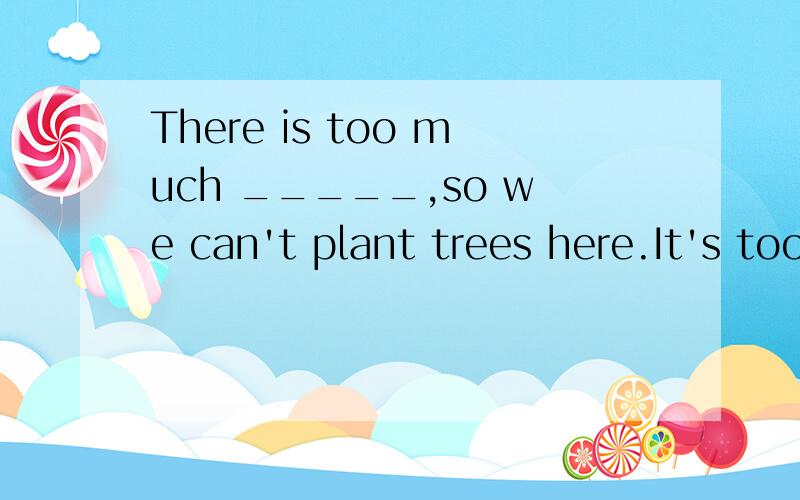 There is too much _____,so we can't plant trees here.It's too _____(sand)