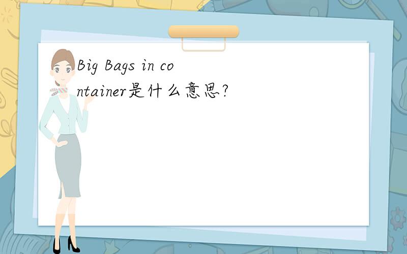 Big Bags in container是什么意思?