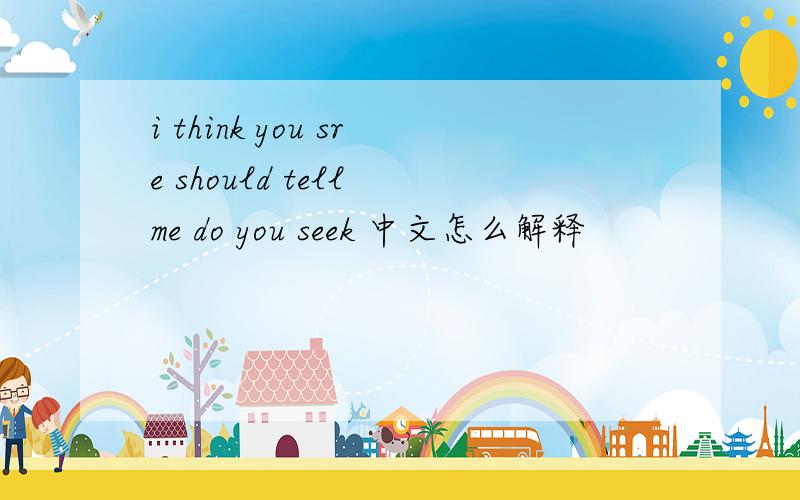 i think you sre should tell me do you seek 中文怎么解释