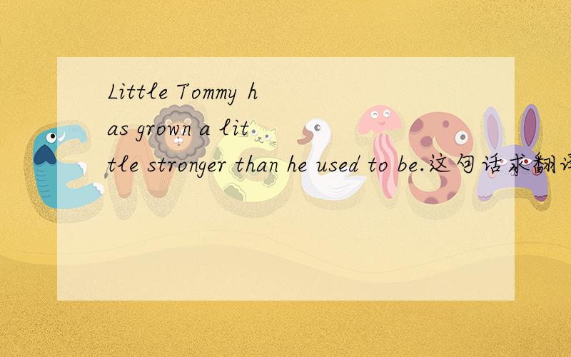 Little Tommy has grown a little stronger than he used to be.这句话求翻译!