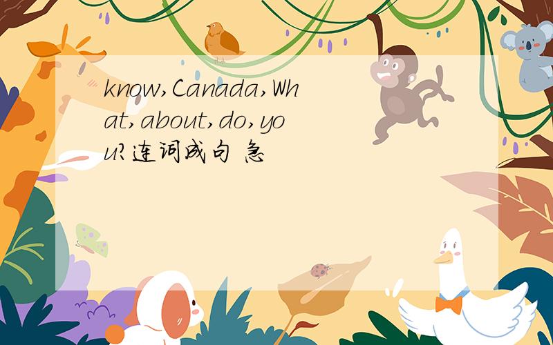 know,Canada,What,about,do,you?连词成句 急