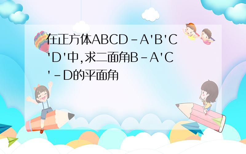 在正方体ABCD-A'B'C'D'中,求二面角B-A'C'-D的平面角