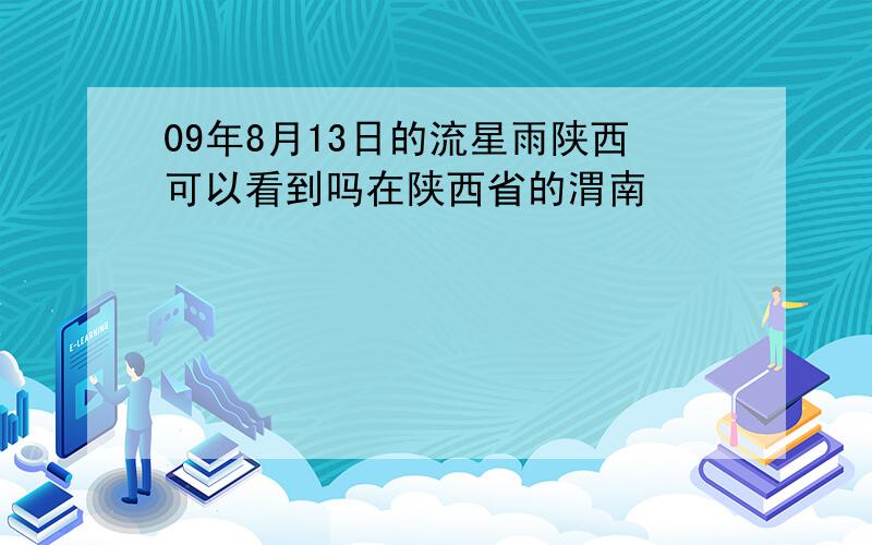 09年8月13日的流星雨陕西可以看到吗在陕西省的渭南